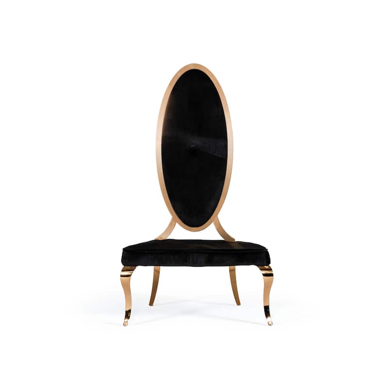 Modrest Mills Modern Black Velvet Rosegold Dining Chair Set of 2