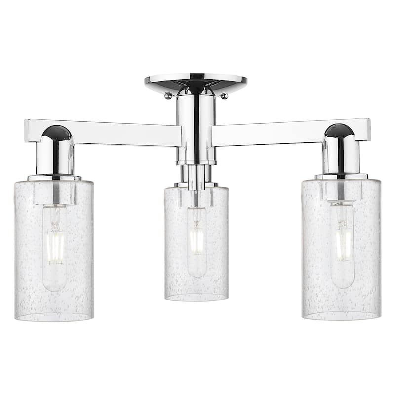 Innovations Lighting 716-3F-11-22 Clymer Semi-Flush Clymer 3 Light 22" - Polished Chrome / Seedy