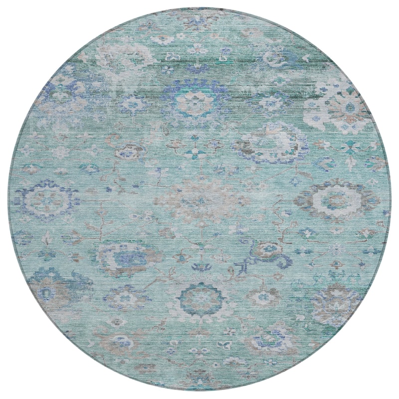 Machine Washable Indoor/ Outdoor Vintage Traditional Chantille Rug