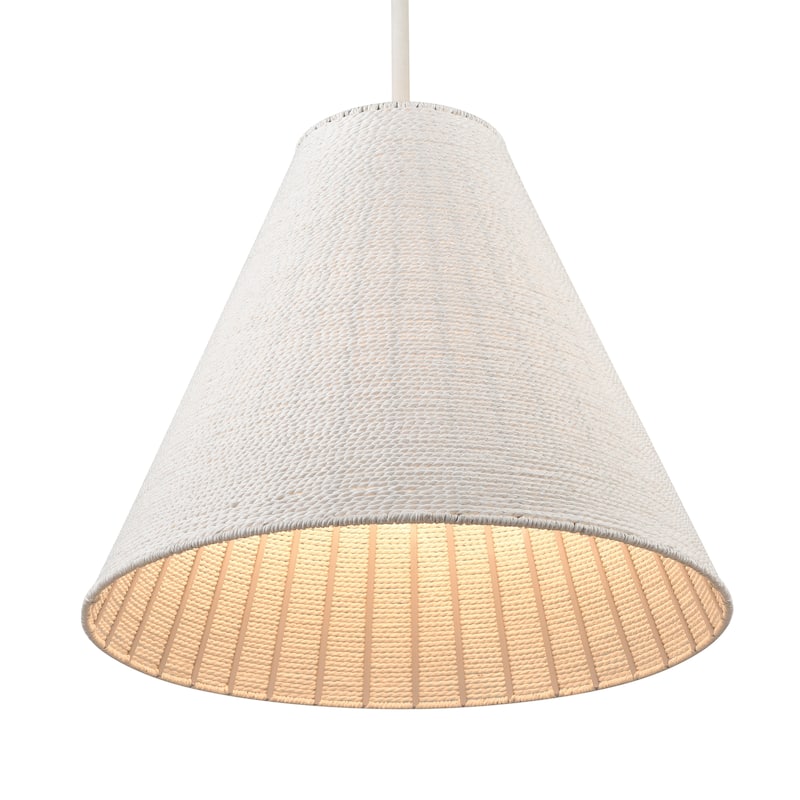 Elk Home Sophie White Coral Finish With White Paper Rope Shade Pendant