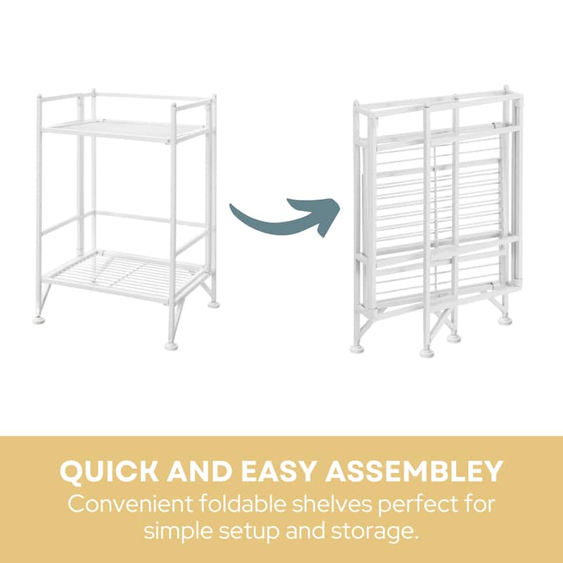 Convenience Concepts Xtra Storage 2 Tier Folding Metal Shelf