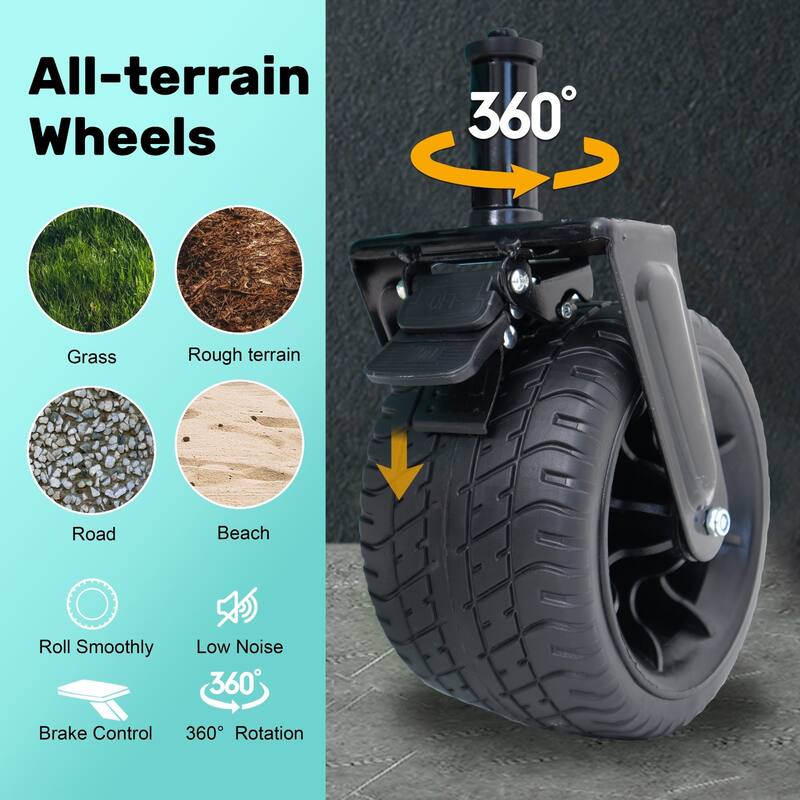 440 lb Collapsible Floral Wagon Cart with 360° Swivel Wheels