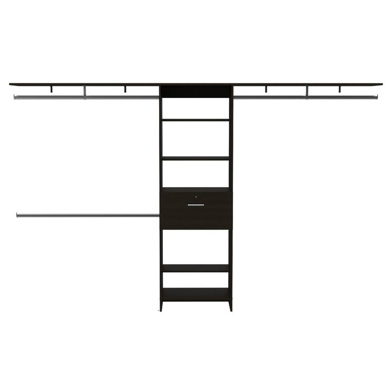 HomeRoots 118" Black Manufactured Wood Organizer