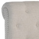 preview thumbnail 4 of 3, SAFAVIEH Hathaway Light Grey Linen Upholstered Tufted Rolled Back Bed (Full)