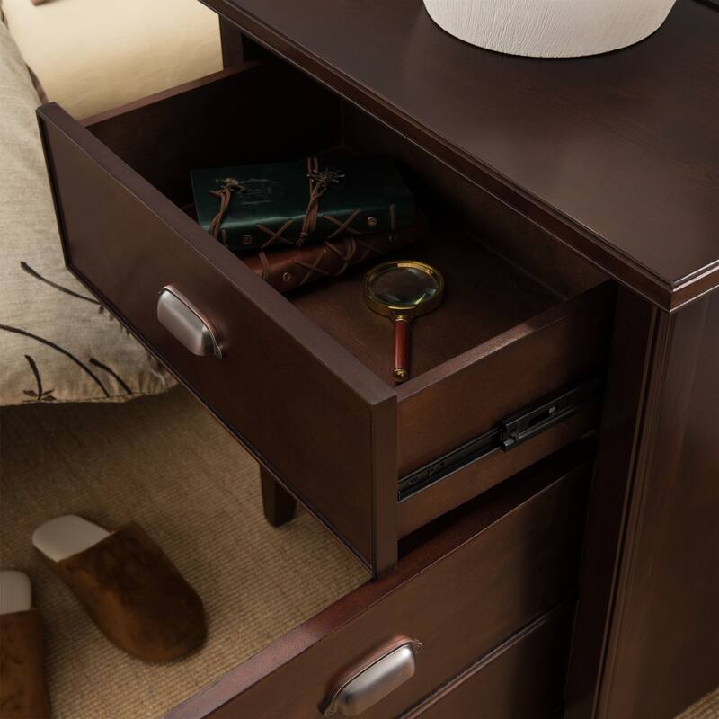 Leick Home 10522-GR Laurent 3 Drawer Nightstand Set of 2