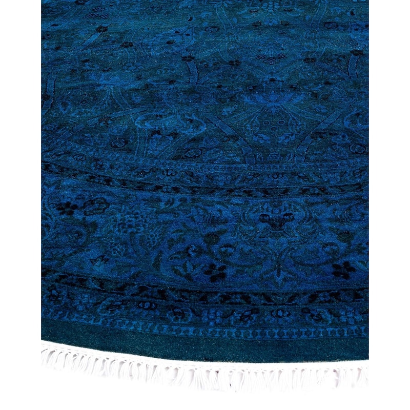 Fine Vibrance, One-of-a-Kind Hand-Knotted Area Rug - Purple, 7' 1" x 7' 1" - 7' 1" x 7' 1"