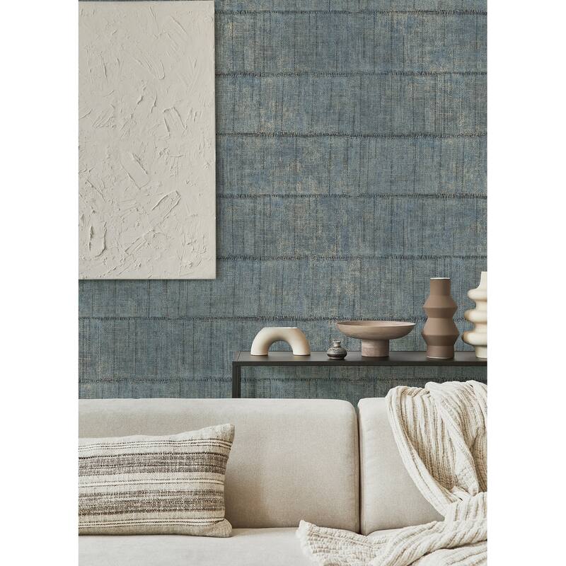 Advantage Blake Denim Texture Stripe Wallpaper