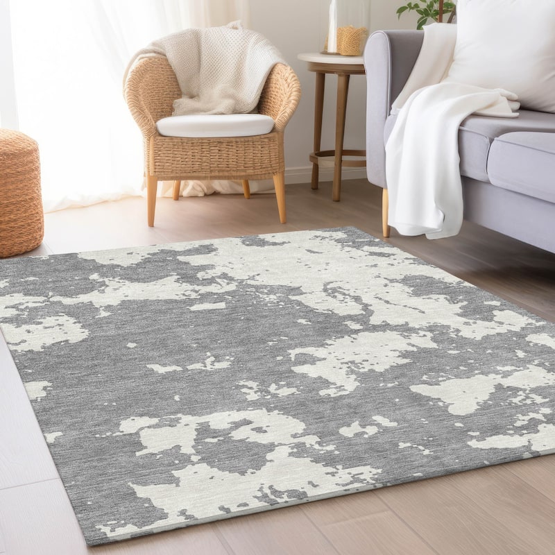 Premium Washable Super Soft Absstract Contempo Mayfield Rug - Gray - 2'6" x 3'10"