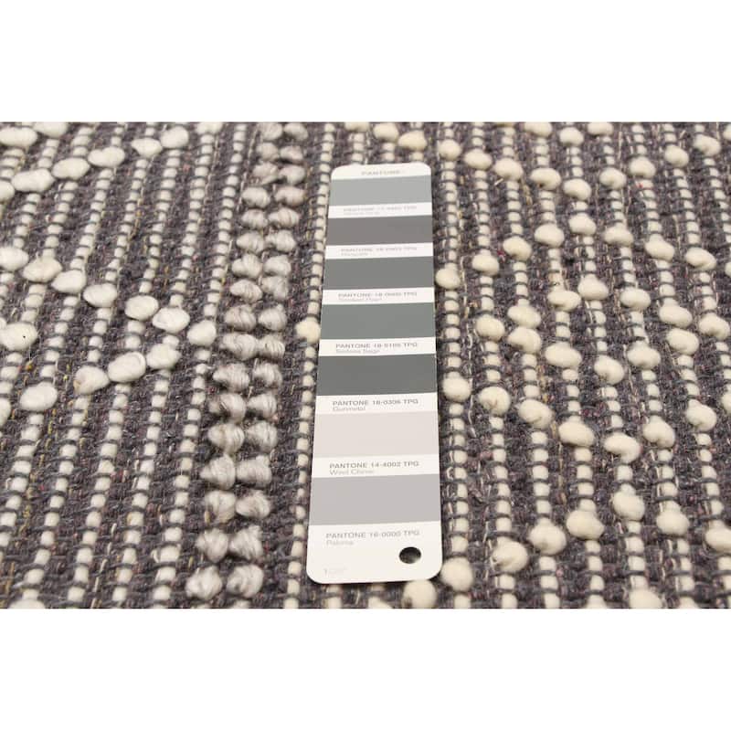 ECARPETGALLERY Braid weave Sienna Grey Wool Rug - 5'1 x 8'3