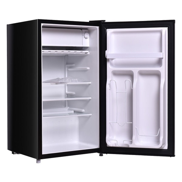 Costway Stainless Steel Refrigerator Small Freezer Cooler Fridge Compact 3.2 cu ft. Unit