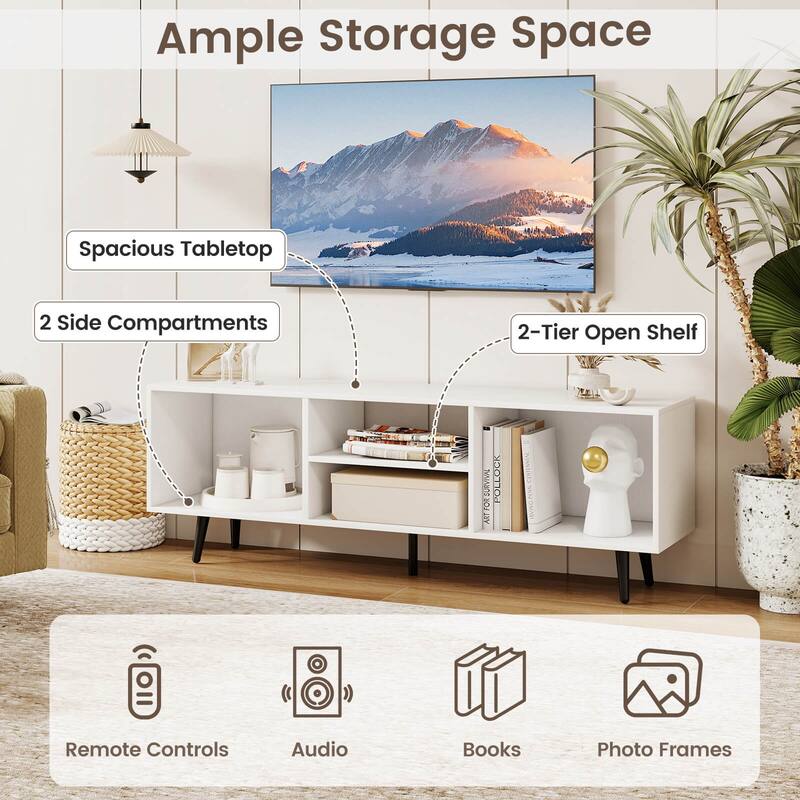 Costway 47.5" Console Cabinet for 55-Inch TVs with Storage Shelves - See Details