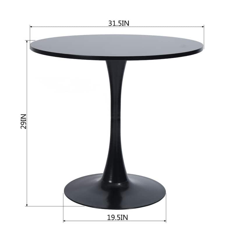 Homy Casa 31.5" Round Pedestal Dining Table for Modern Kitchen or Bistro Spaces