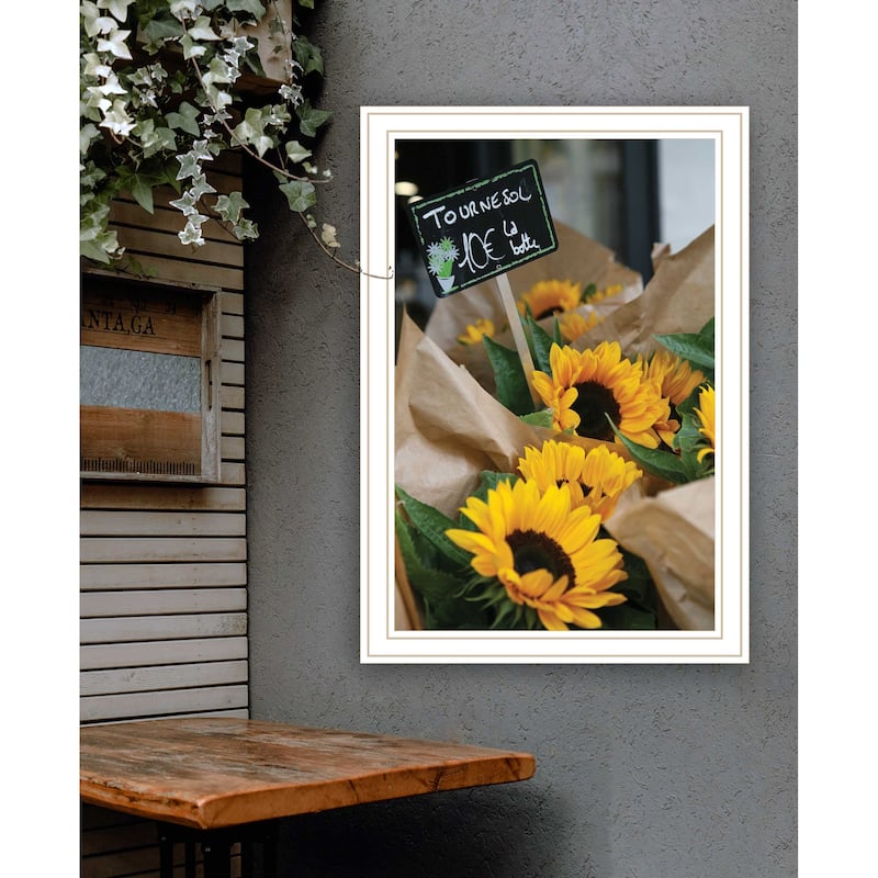 TrendyDecor4U Contemporary "Sunflower Bouquet" Framed Print Wall Art