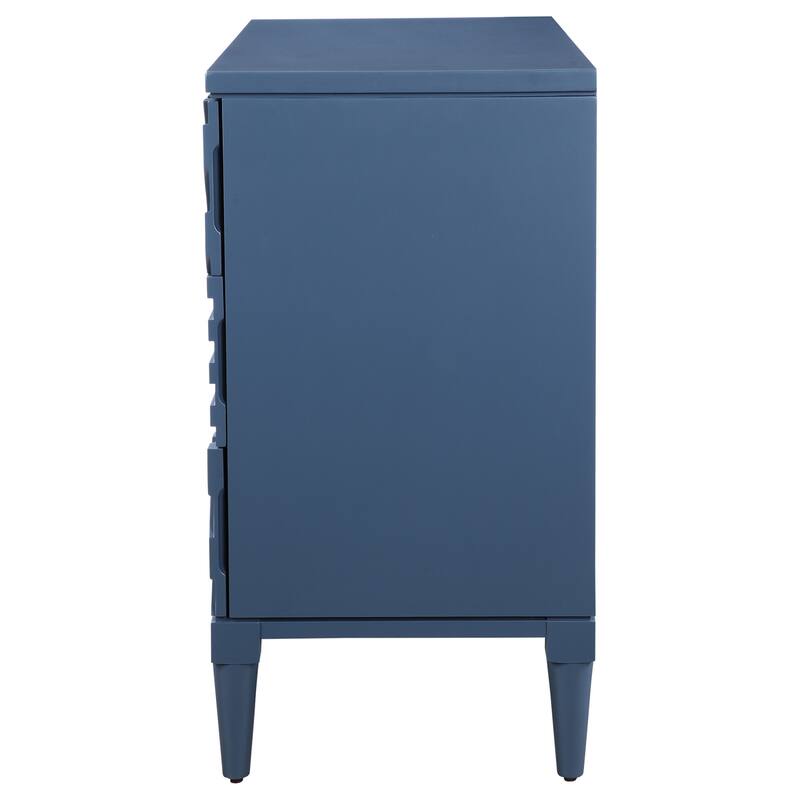Uttermost Colby 36" Wide 3 Drawer Rubberwood Dresser - Deep Sea Blue