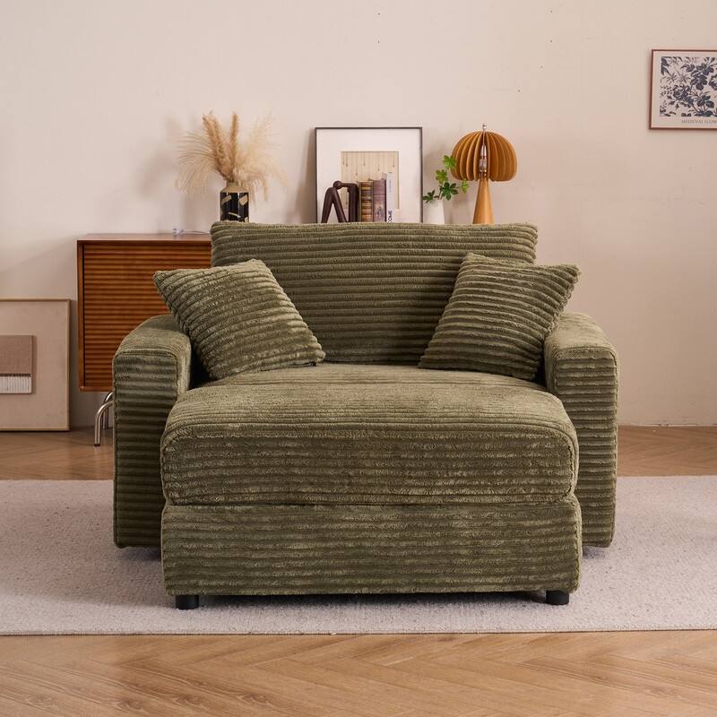 56.30" Single Sofa Chair, Independent Ottoman