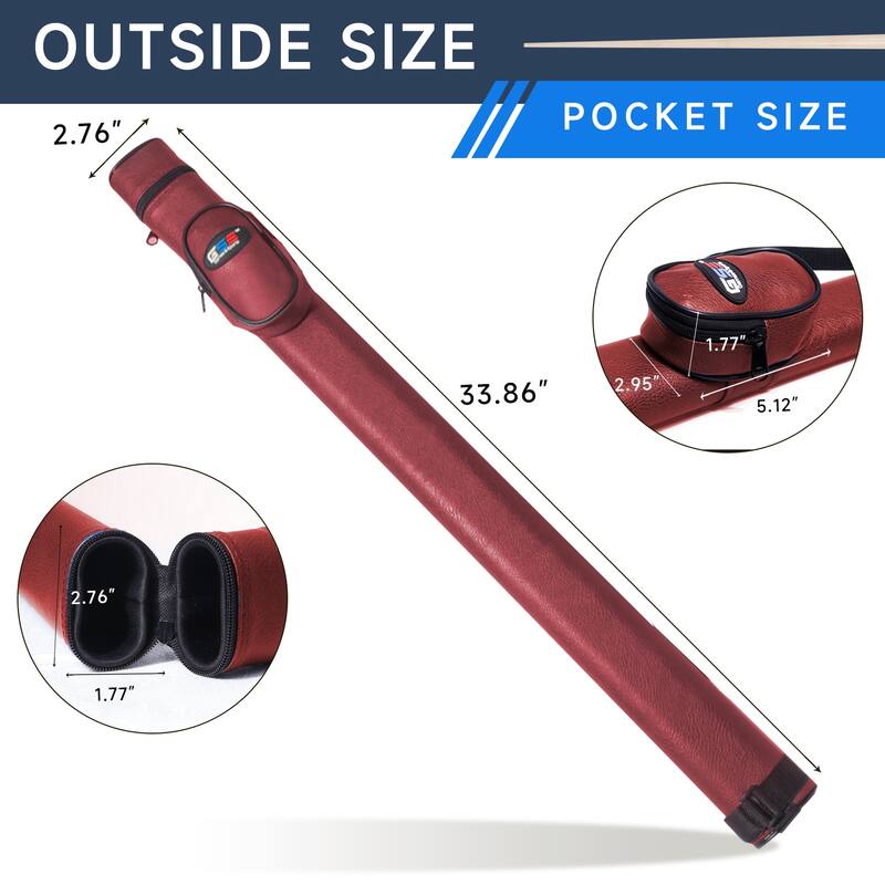GSE™ 1x1 Hard Billiard Pool Cue Stick Carrying Case, Billiard Cue Case Holds 1 Butts/1 Shafts (5 Colors)