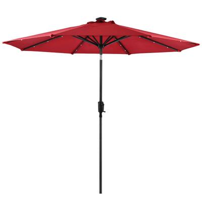 Sun-Ray 9' Round 8-Rib Aluminum Solar Umbrella, Base Not Included