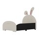 preview thumbnail 15 of 15, Twin Size Upholstered Platform Princess Bed Frame with Rabbit-Shape Headboard and Footboard Pocket for Bedroom