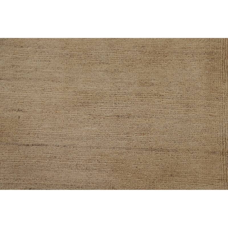 Gabbeh Oriental Area Rug Hand-Knotted Modern Beige Wool Carpet - 4'8" x 6'6"