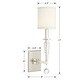 preview thumbnail 5 of 3, Paxton 1 Light Nickel Sconce - 4.5'' W x 17'' H x 8'' D