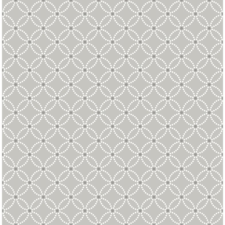 Brewster Kinetic Grey Geometric Floral Wallpaper - 20.5in x 396in x 0.025in