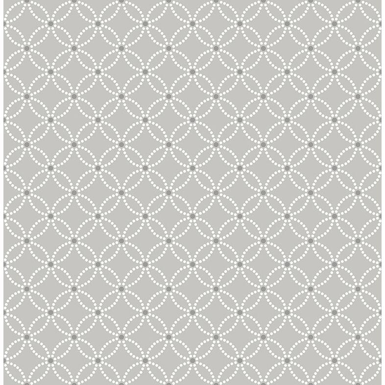 Brewster Kinetic Grey Geometric Floral Wallpaper - 20.5in x 396in x 0.025in