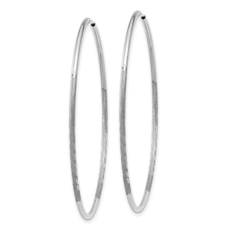 Curata 14k White Gold Sparkle Cut Endless Hoop Earrings - 46x46mm