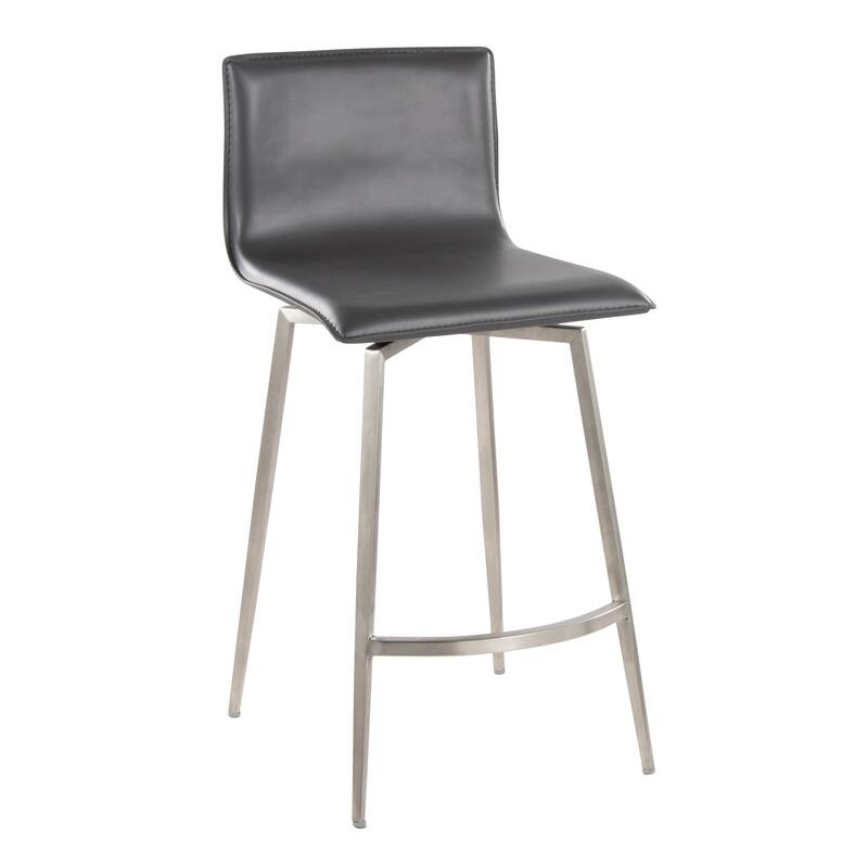 Porch & Den Mara Upholstered 26" Fixed-Height Counter Stool with Swivel (Set of 2)