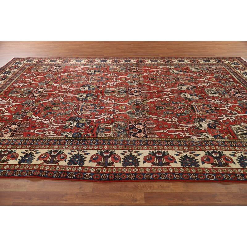 All-Over Bakhtiari Vintage Persian Area Rug Hand-Knotted Wool Carpet - 8'9" x 12'11"