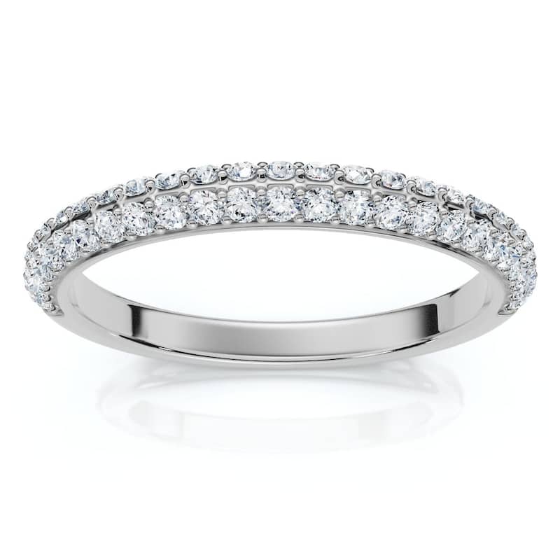 Bliss Diamond 1/4Ct TW Diamond Micro Pave Wedding Ring Stackable Band Gold Lab Grown - 7.5 - White