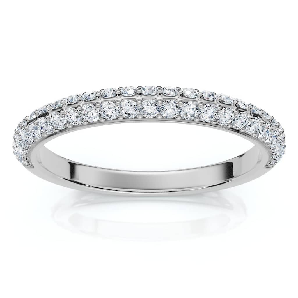 Bliss Diamond 1/4Ct TW Diamond Micro Pave Wedding Ring Stackable Band Gold Lab Grown