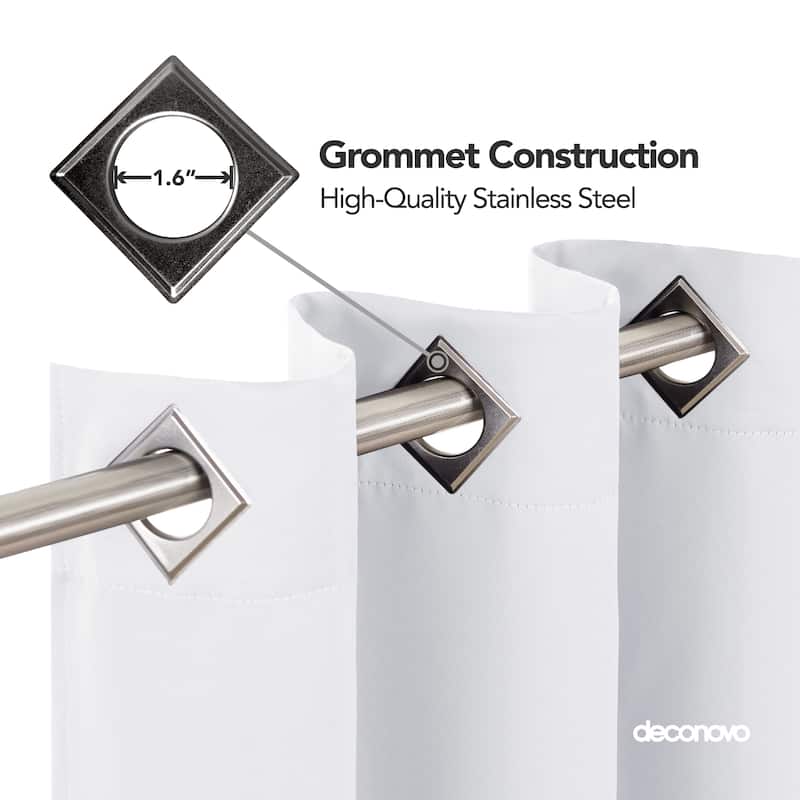 Deconovo Square Grommet Curtain Panel Pair(2 Panel)