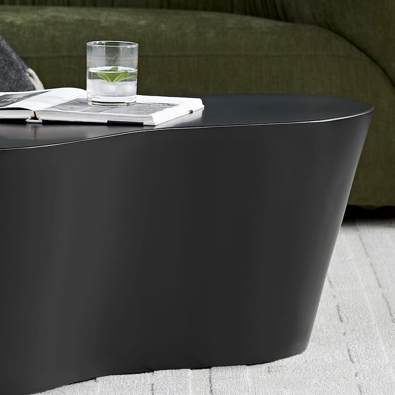 GDF Studio - Mid-Century Fiberglass 50" Unique-Shape Coffee Table (No Assembly)