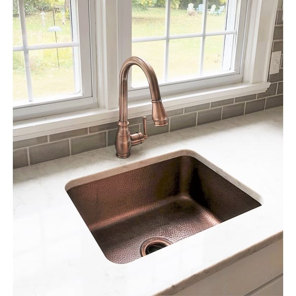 slide 2 of 6, Sinkology Orwell Copper 17" Single Bowl Undermount Kitchen Sink