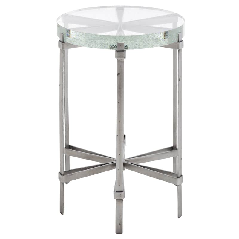SAFAVIEH Couture Evyanna Round Bubble Glass Table - 16 IN W x 16 IN D x 22 IN H