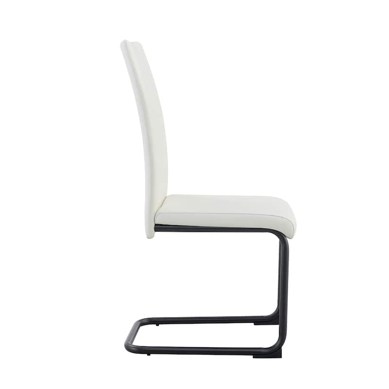 Modern High-Back PU Dining Chairs, Set of 4