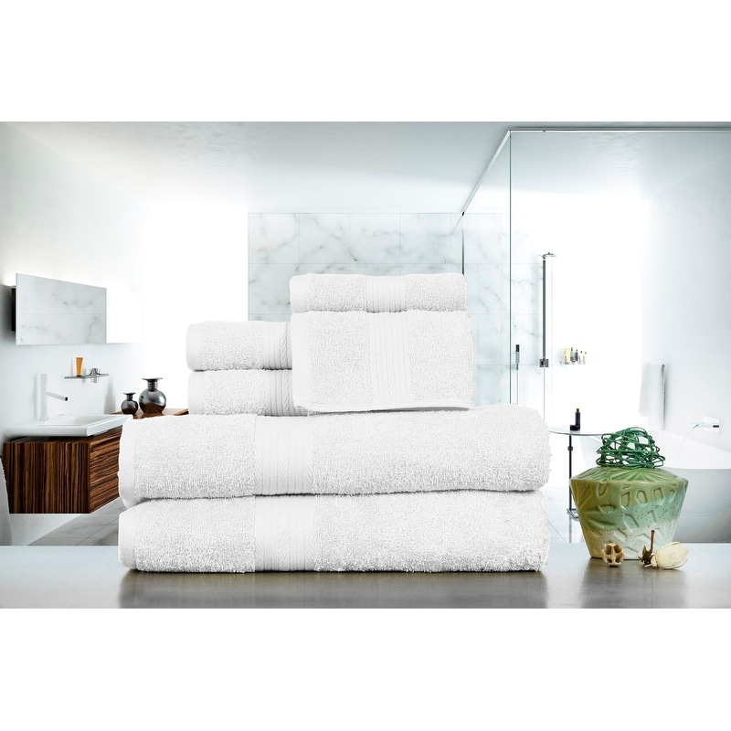 Luxurious Cotton 600 GSM Bathroom Towel Set of 6 by Ample - Picture 8 of 55