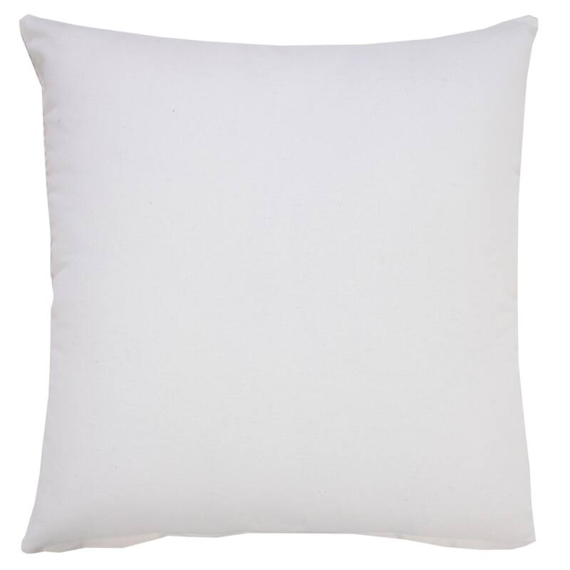 20" Beige and White Hand Woven Stonewash Striped Square Throw Pillow