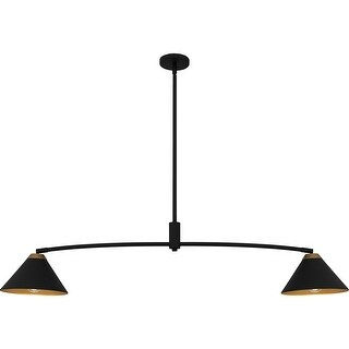 Alscott 2-Light Matte Black Linear Chandelier