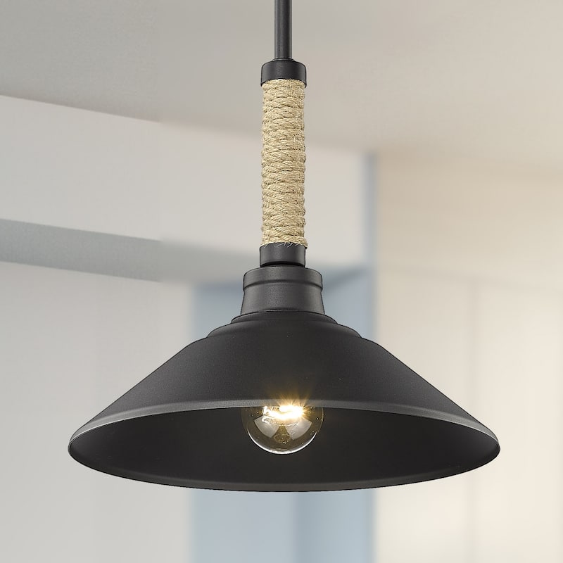Golden Lighting Journey 1-light Pendant in Natural Black