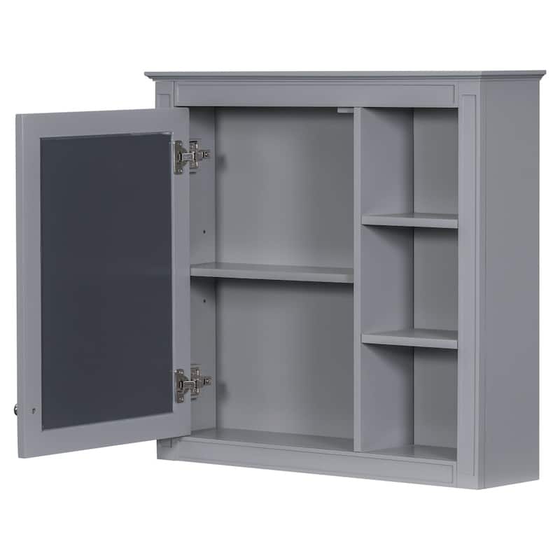 Plywood Freestanding Bathroom Vanity Set in Maple with Mirror Cabinet - 30" x 18"
