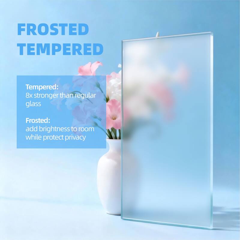 32" X 80"1-Lite Frosted Glass Slab Door Solid Manufactured Wood -shower door White Primed Standard Door Without Hardware Kit