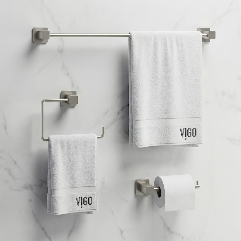 VIGO Meridian 3-Piece Bathroom Hardware Accessory Set with 24 in. Towel Bar, Toilet Paper Holder, Hand Towel Holder