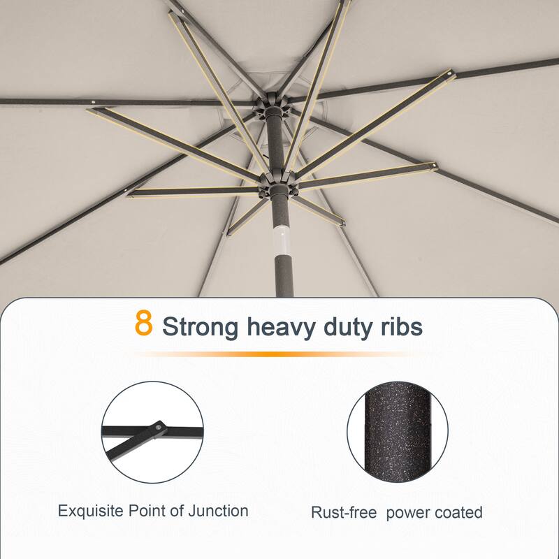 LIVOOSUN 9ft Patio Umbrella Outdoor Table Umbrella with Tilt and Crank
