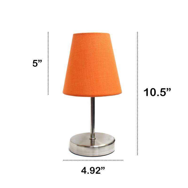 10.5" Petite Metal Stick Lamp in Sw Nickel w Fabric Shade