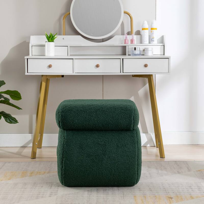 S-shape Ottoman Makeup Stool Footstool （Teddy/Velvet）