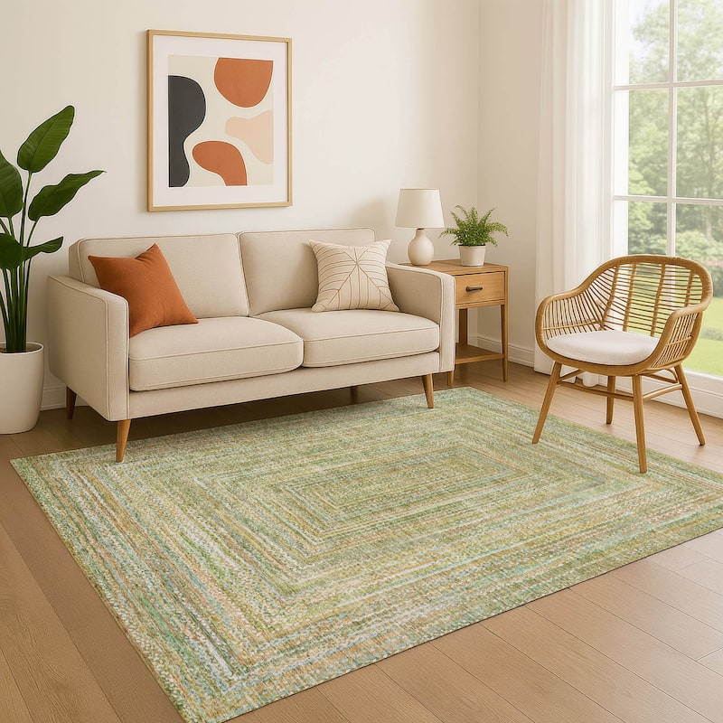 Premium Washable Super Soft Modern Dimensions Mayfield Rug - Aloe - 3' x 5'