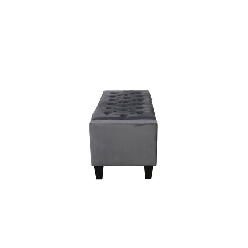 Porthos Home Warren Velvet Button Tufted Storage Bench