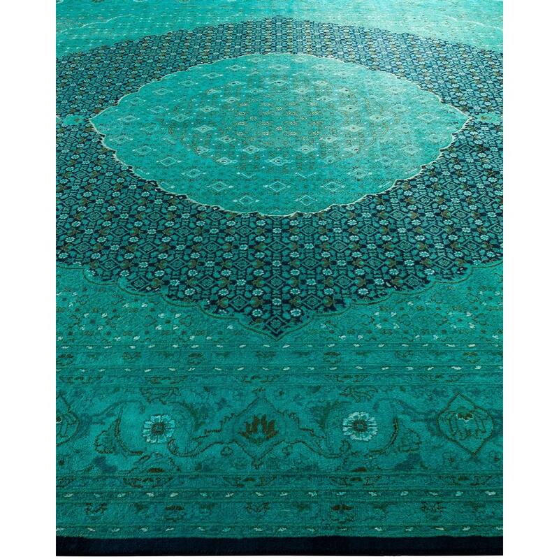 Fine Vibrance One-of-a-Kind Hand-Knotted Area Rug - Blue, 8' 2" x 10' 5" - 8' 2" x 10' 5"