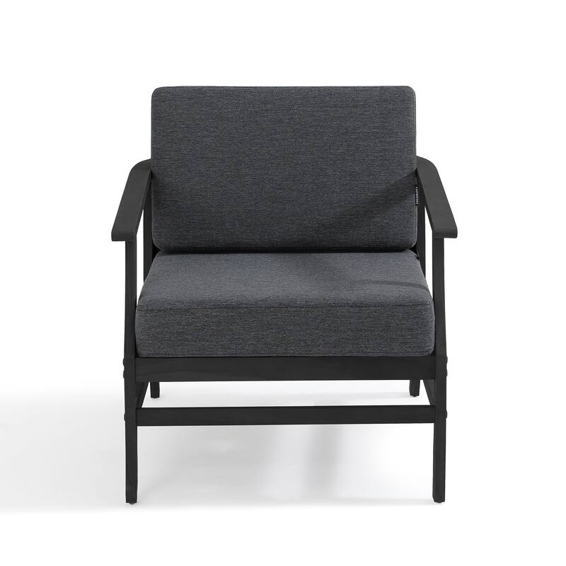 2 Set Patio Teak Wood Outdoor Chair with Cushions